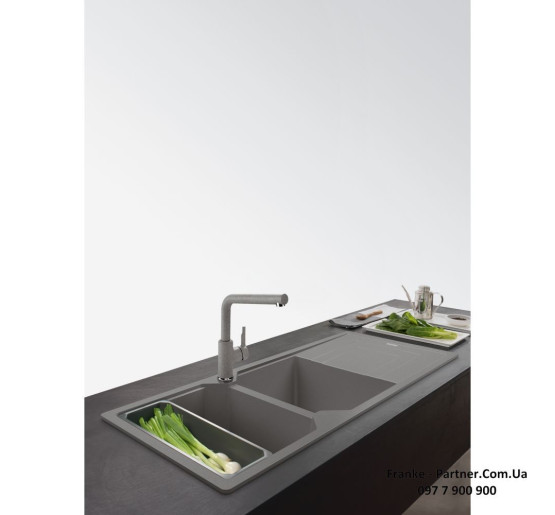 Кухонний змішувач Franke Urban Pull Out | витяжний вилив | сірий камінь | 115.0595.089