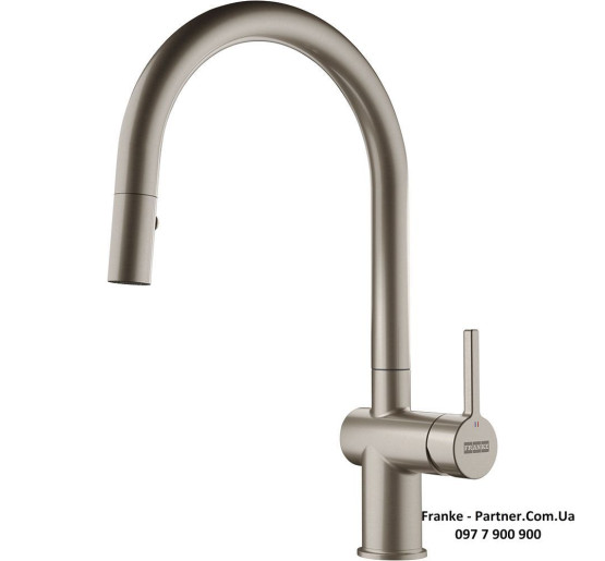 Кухонний змішувач Franke Active J | витяжний вилив | функція душу | ламінарний потік | чорний матовий | 115.0653.404