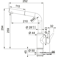 Кухонний змішувач Franke Urban Pull Out | витяжний вилив | сірий камінь | 115.0595.089