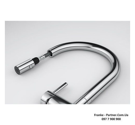 Кухонний змішувач Franke Active J | витяжний вилив | функція душу | ламінарний потік | чорний матовий | 115.0653.404