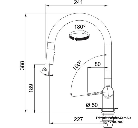 Кухонний змішувач Franke Active J | витяжний вилив | функція душу | ламінарний потік | чорний матовий | 115.0653.404