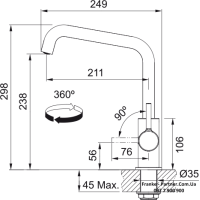 Кухонний змішувач Franke Lina U | хром | 115.0728.473