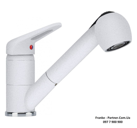 Кухонний змішувач Franke Novara-Plus Pull Out | витяжний вилив | функція душу | білий | 115.0470.669