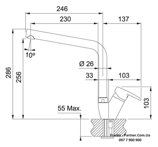 Кухонний змішувач Franke Spark | хром | 115.0523.629