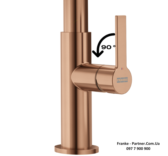 Смеситель кухонный Franke Maris Slim J Clear Water | функция душа вытяжное излияние | подключение к фильтру PVD copper | медь | 120.0736.602