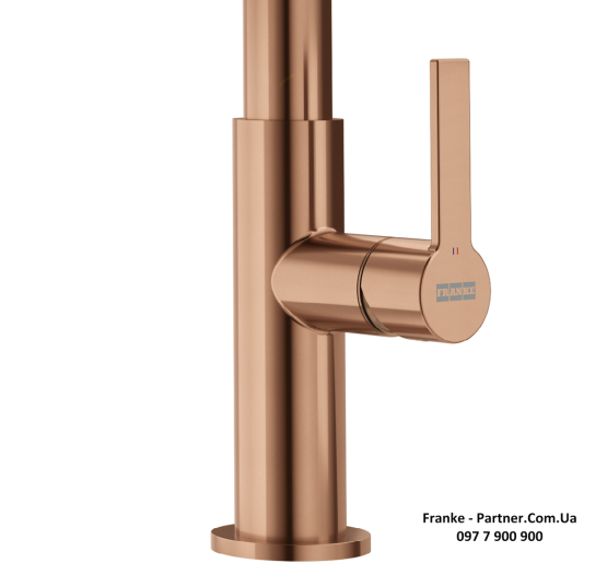 Смеситель кухонный Franke Maris Slim J Clear Water | функция душа вытяжное излияние | подключение к фильтру PVD copper | медь | 120.0736.602