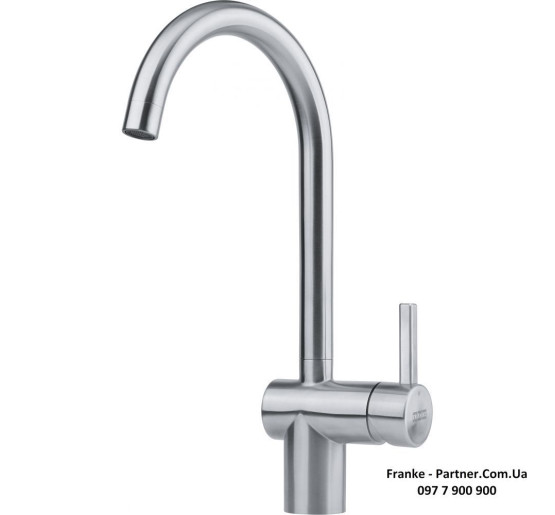 Смеситель кухонный Franke Atlas Neo J | Леда Нео | ламинарный поток | нержавеющая сталь | 115.0590.046