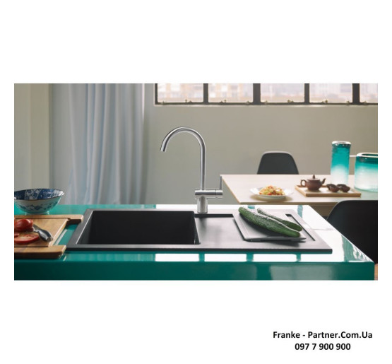 Смеситель кухонный Franke Atlas Neo J | Леда Нео | ламинарный поток | нержавеющая сталь | 115.0590.046