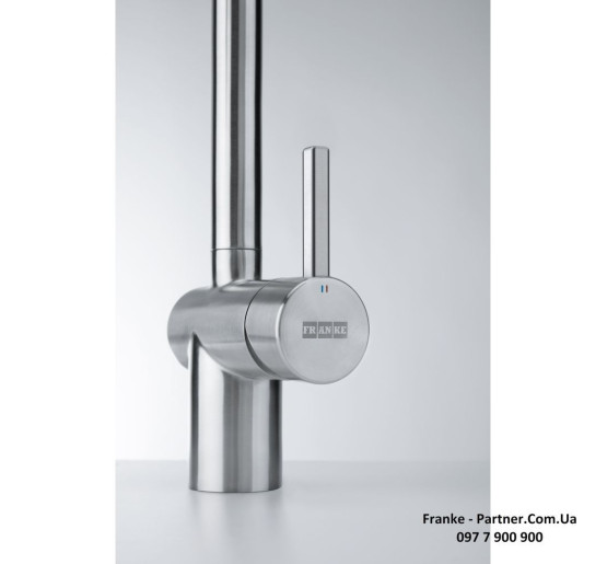 Смеситель кухонный Franke Atlas Neo J | Леда Нео | ламинарный поток | нержавеющая сталь | 115.0590.046