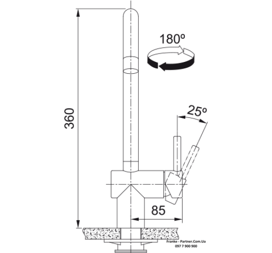 Смеситель кухонный Franke Atlas Neo J | Леда Нео | ламинарный поток | нержавеющая сталь | 115.0590.046