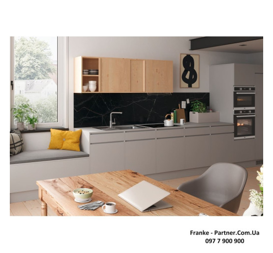Кухонний змішувач Franke Smart Glenda | витяжний вилив | ламінарний потік | нержавіюча сталь | 115.0706.986