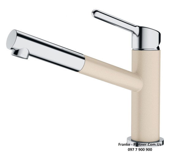 Кухонний змішувач Franke Orbit Pull Out | витяжний вилив | ламінарний потік води | бежевий | 115.0623.136