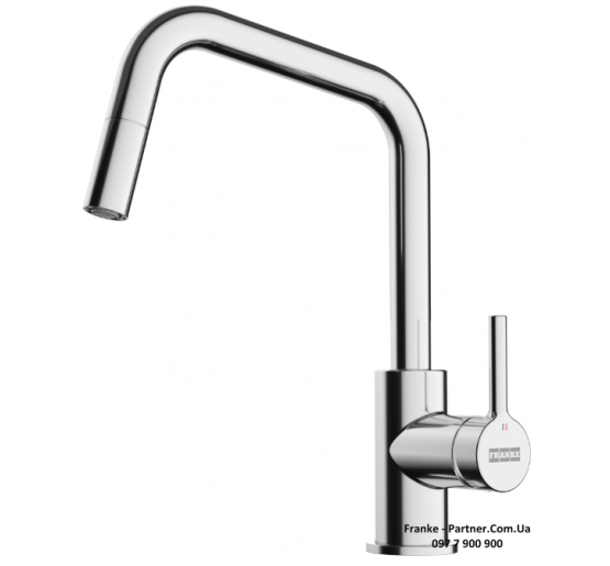 Смеситель кухонный Franke Lina U Pull Down | вытяжное излияние | черный матовый | 115.0728.477