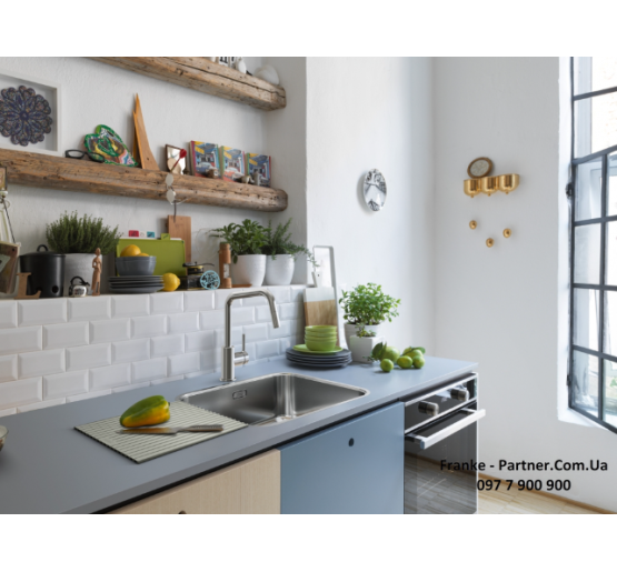 Смеситель кухонный Franke Lina U Pull Down | вытяжное излияние | черный матовый | 115.0728.477