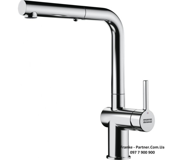 Кухонний змішувач Franke Active L Pull Out | витяжний вилив | функція душу | ламінарний потік води | хром | 115.0653.379