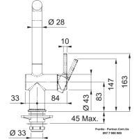 Кухонний змішувач Franke Active L | ламінарний потік води | сахара | 115.0653.377