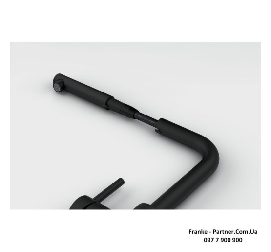 Кухонний змішувач Franke Lina L Shape Pull Out | витяжний вилив | чорний матовий | 115.0712.435
