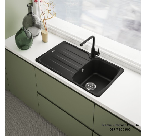 Кухонний змішувач Franke Lina L Shape Pull Out | витяжний вилив | чорний матовий | 115.0712.435