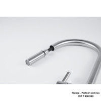 Кухонний змішувач Franke Atlas Neo J | Leda Neo | витяжний вилив | ламінарний потік | нержавіюча сталь | 115.0590.047