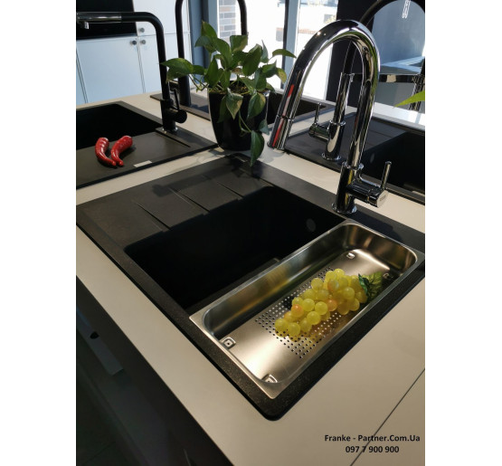 Смеситель кухонный Franke Lina | вытяжное излияние | оникс | 115.0626.055