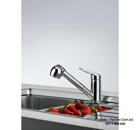 Кухонний змішувач Franke Novara-Plus Pull Out | витяжний вилив | функція душу | хром | 115.0347.111