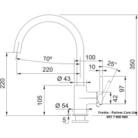 Кухонний змішувач Franke Lina | онікс | 115.0626.020