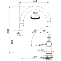Кухонний змішувач Franke Active J | витяжний вилив | функція душу | ламінарний потік води | білий матовий | 115.0653.405