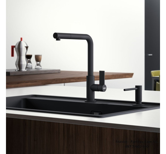 Смеситель кухонный Franke NEPTUNE EVO | вытяжное излияние | черный матовый | 115.0711.725