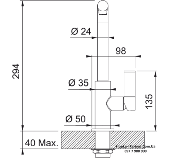 Смеситель кухонный Franke NEPTUNE EVO | вытяжное излияние | черный матовый | 115.0711.725