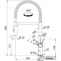 Кухонний змішувач Franke Fox Pro Semi Pro | гнучкий вилив | хром | 115.0486.993