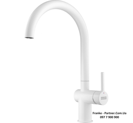 Кухонний змішувач Franke Active J | ламінарний потік води | білий матовий | 115.0653.399