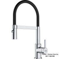 Кухонний змішувач Franke Lina | гнучкий вилив | функція душу | чорний шланг | хром | 115.0626.085