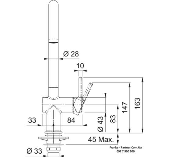 Кухонний змішувач Franke Active J | ламінарний потік води | білий матовий | 115.0653.399