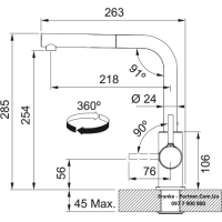 Кухонний змішувач Franke Lina L Shape Pull Out | витяжний вилив | бежевий | 115.0728.489