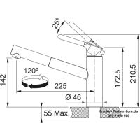 Кухонний змішувач Franke Orbit Pull Out | витяжний вилив | ламінарний потік води | хром | 115.0623.055