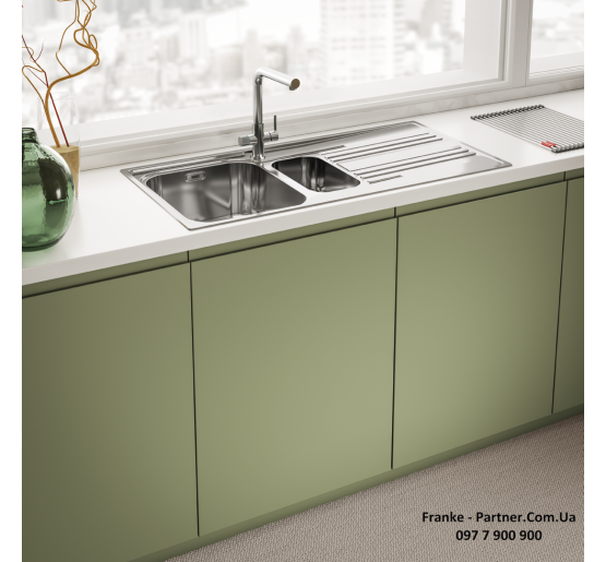 Смеситель кухонный Franke Lina L Clear Water | подключение к фильтру хром | 120.0730.779