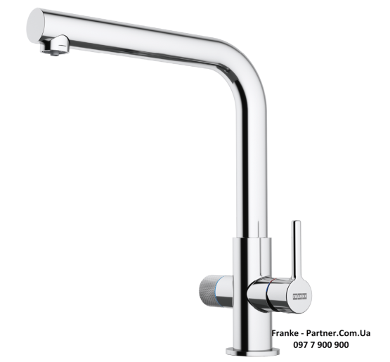 Смеситель кухонный Franke Lina L Clear Water | подключение к фильтру хром | 120.0730.779
