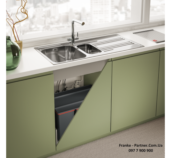 Смеситель кухонный Franke Lina L Clear Water | подключение к фильтру хром | 120.0730.779