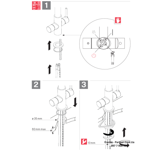 Смеситель кухонный Franke Lina L Clear Water | подключение к фильтру хром | 120.0730.779