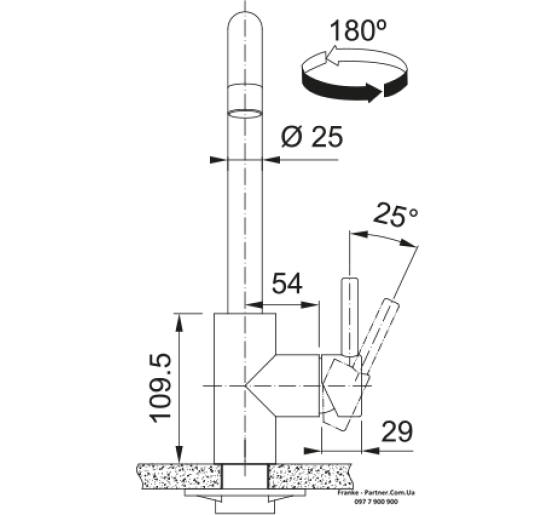 Смеситель кухонный Franke Eos Neo U | Кубус | ламинарный поток | нержавеющая сталь | 115.0529.202