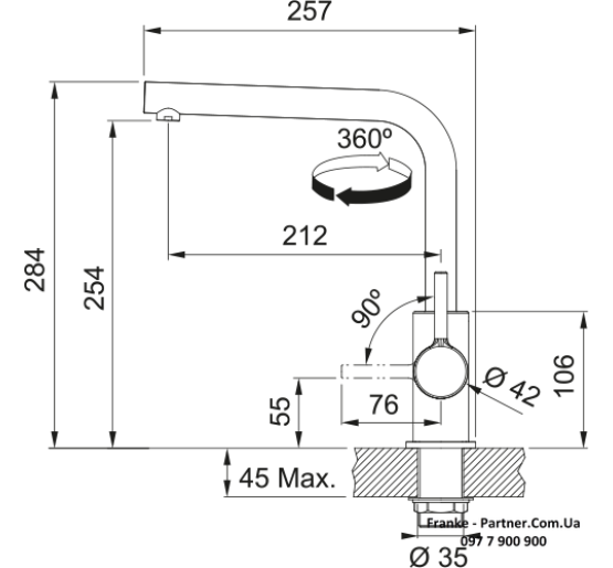 Смеситель кухонный Franke Lina L Shape | бежевый | 115.0728.483