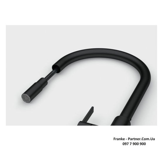 Кухонний змішувач Franke Maris Slim J | витяжний вилив | ламінарний потік | чорний матовий | 115.0728.389