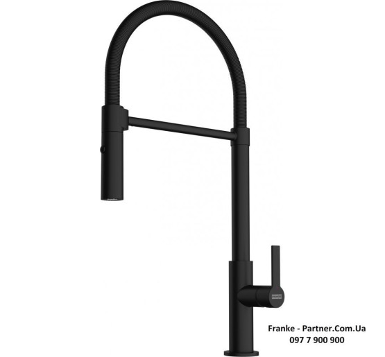 Кухонний змішувач Franke Maris Slim SemiPro | гнучкий вилив | функція душу | ламінарний потік | чорний матовий | 115.0728.396