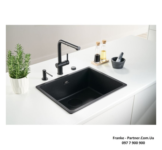 Кухонний змішувач Franke Active L Pull Out | витяжний вилив | функція душу | ламінарний потік | чорний матовий | 115.0653.382