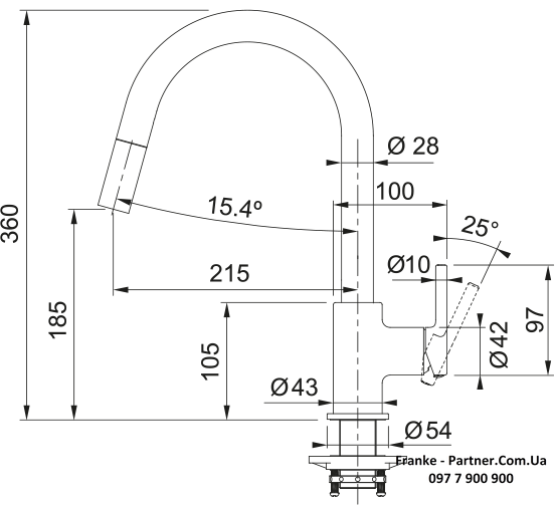 Кухонний змішувач Franke Lina | витяжний вилив | бежевий | 115.0626.083