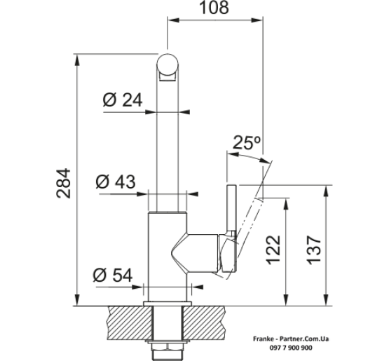 Кухонний змішувач Franke Lina L Shape | сірий сланець | 115.0733.714
