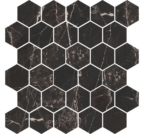 Мозаика Magic Black Черный Heksagon POL 27x27 код 7360 Nowa Gala