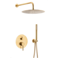 Душевой комплект скрытого монтажа KFA Armatura MOZA BRUSHED GOLD