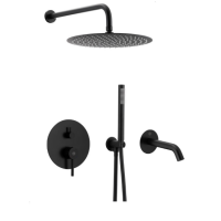 Комплект прихованого монтажу для ванни і душу KFA Armatura MOZA BLACK 