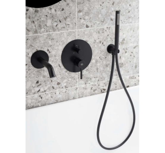 Комплект прихованого монтажу для ванни і душу KFA Armatura MOZA BLACK 